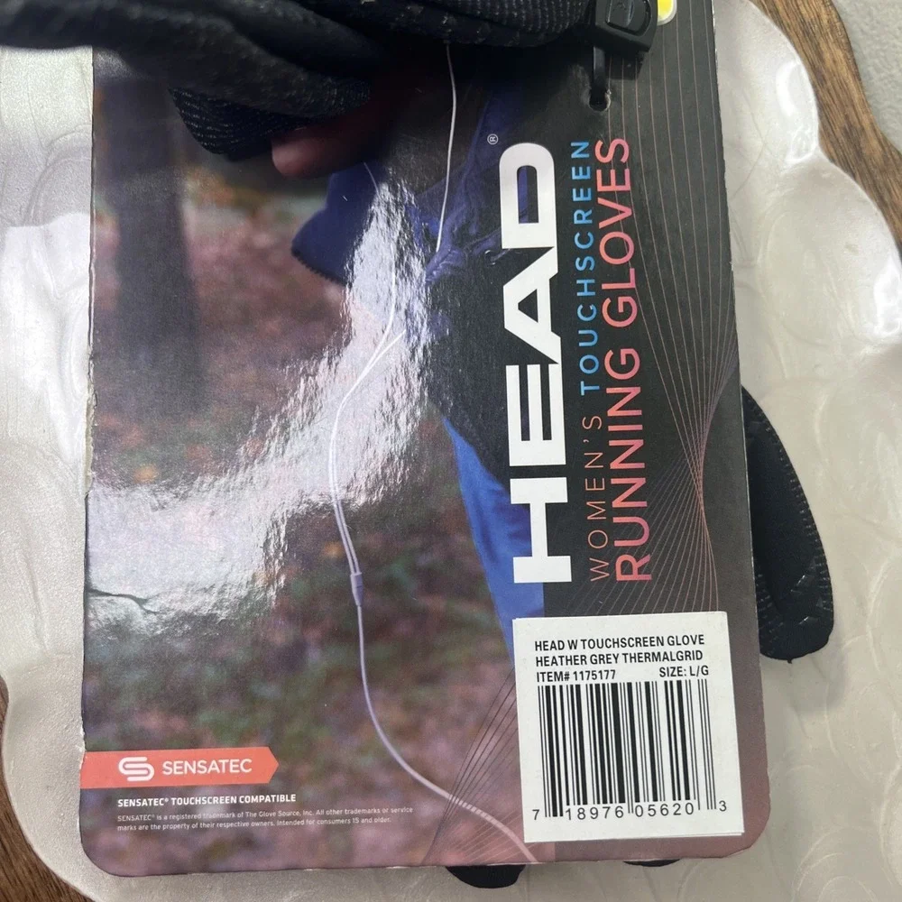 HEAD Women's Touchscreen‎ Running Gloves ThermalGrid Heather Gray Size Large NEW